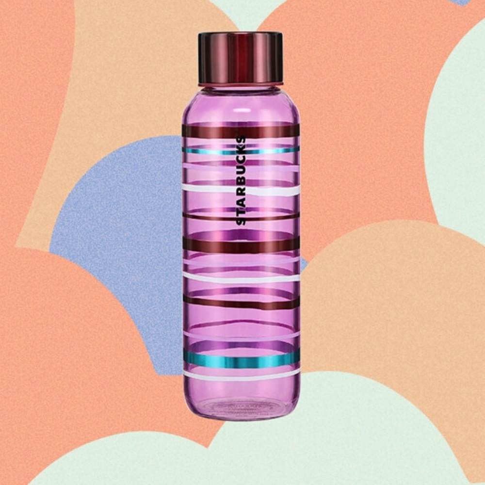 Starbucks Valentine's Day Pink Taffy Glass Tumbler 20oz